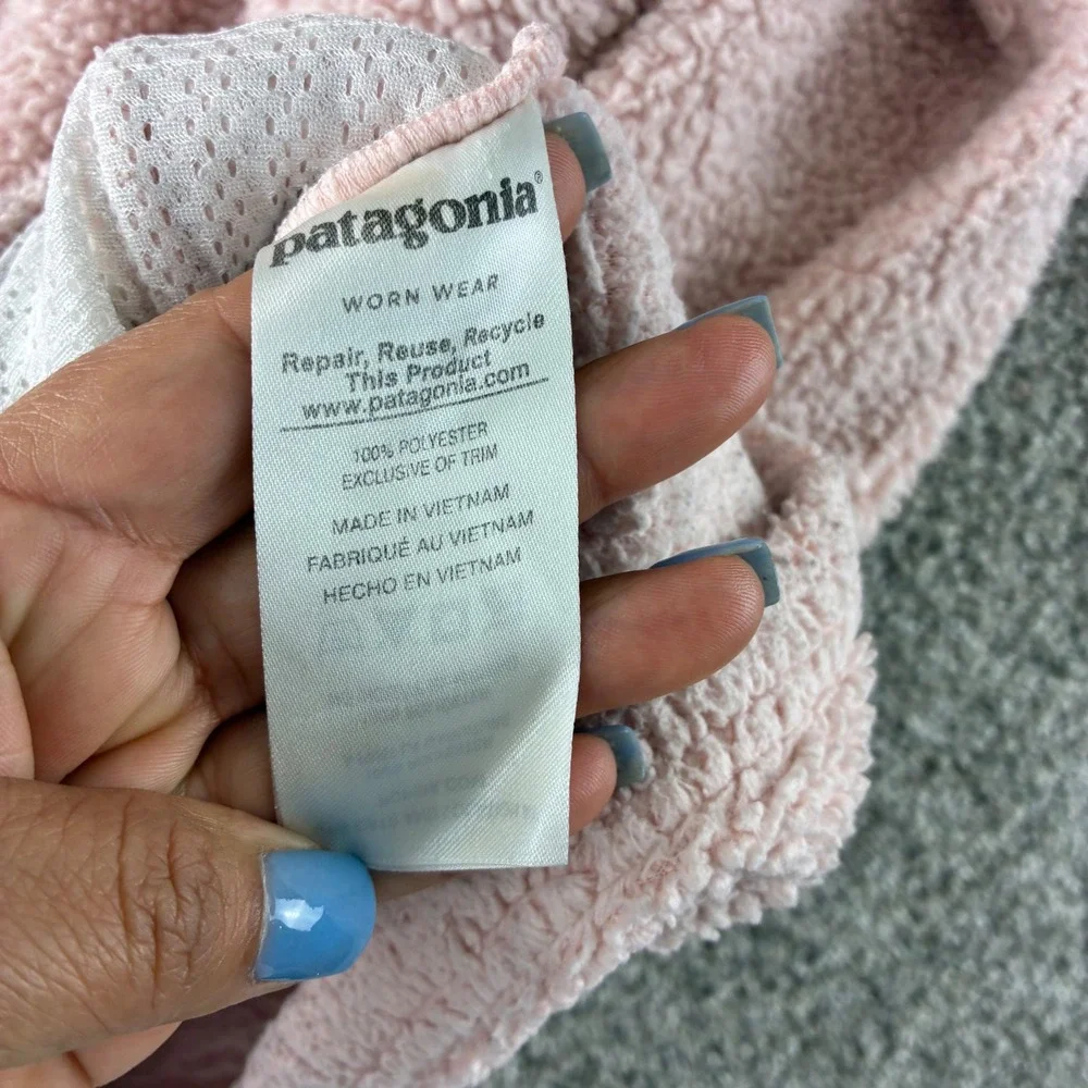 Patagonia Los Gatos Girls XL Fleece‎ Pullover Pink 1/4 Zip Long Sleeve Jacket - Picture 6 of 10
